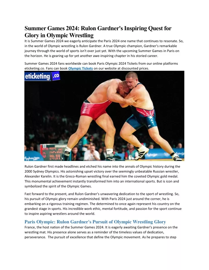 summer games 2024 rulon gardner s inspiring quest