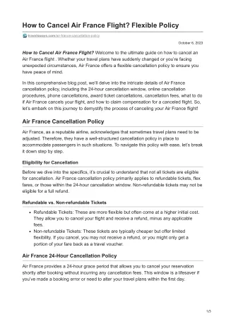 travelsways.com-How to Cancel Air France Flight Flexible Policy