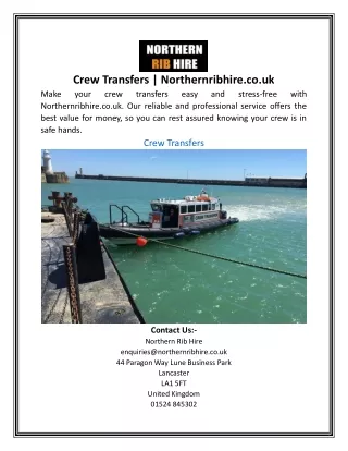 Crew Transfers | Northernribhire.co.uk