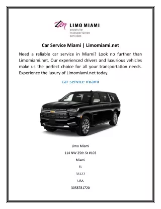 car service miami limomiami net