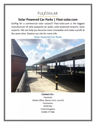 Solar Powered Car Parks | Flexi-solar.com