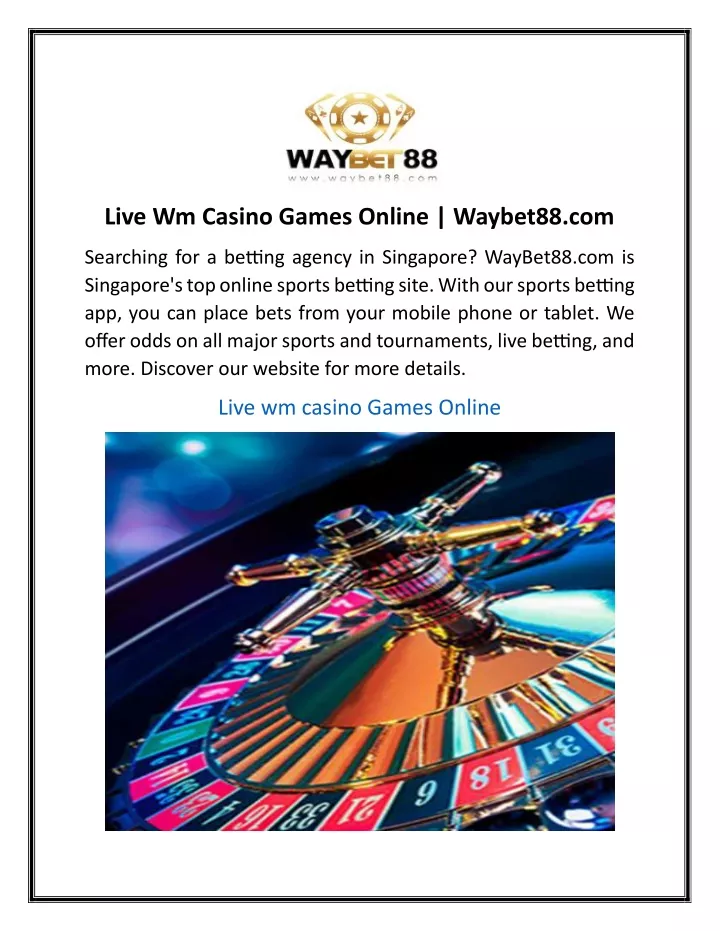 live wm casino games online waybet88 com