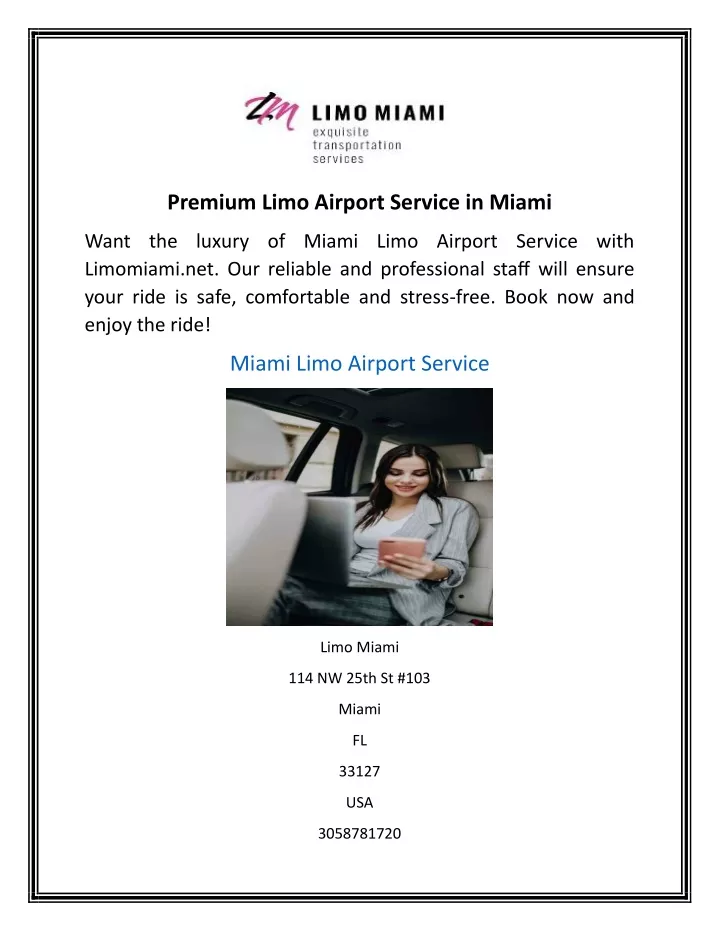 premium limo airport service in miami