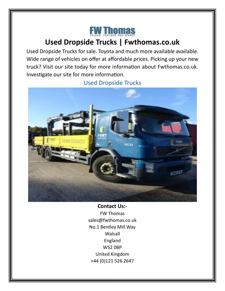 used dropside trucks fwthomas co uk used dropside