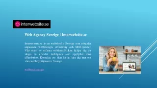 Web Agency Sverige - Interwebsite.se