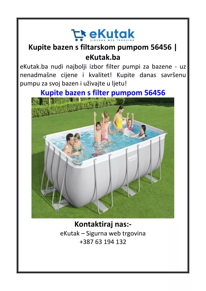 kupite bazen s filtarskom pumpom 56456 ekutak