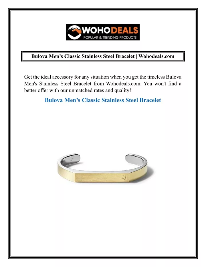 bulova men s classic stainless steel bracelet