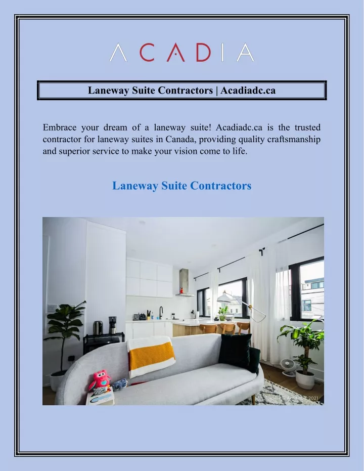 laneway suite contractors acadiadc ca