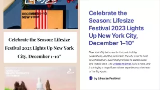 Celebrate the Season Lifesize Festival 2023 Lights Up New York City, December 1–10