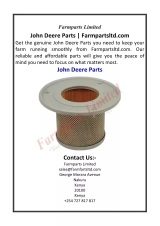 John Deere Parts  Farmpartsltd.com
