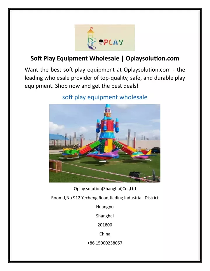 soft play equipment wholesale oplaysolution com