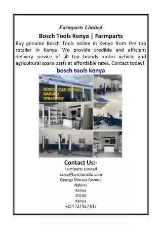 Bosch Tools Kenya  Farmparts