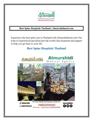 Best Spine Hospitals Thailand  Almurshidimed.com