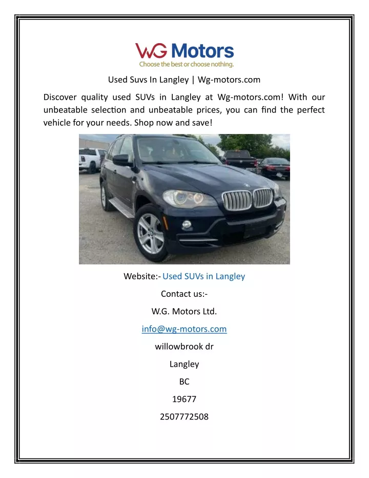 used suvs in langley wg motors com