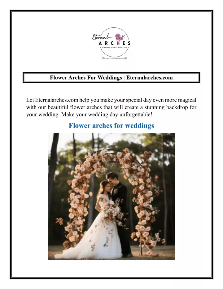 flower arches for weddings eternalarches com