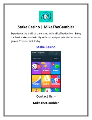 Stake Casino  MikeTheGambler