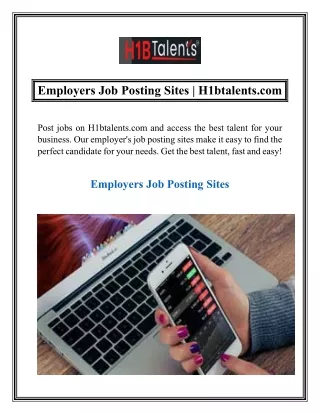 Employers Job Posting Sites H1btalents.com