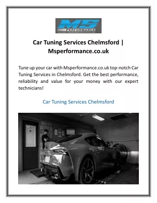 Car Tuning Services Chelmsford | Msperformance.co.uk