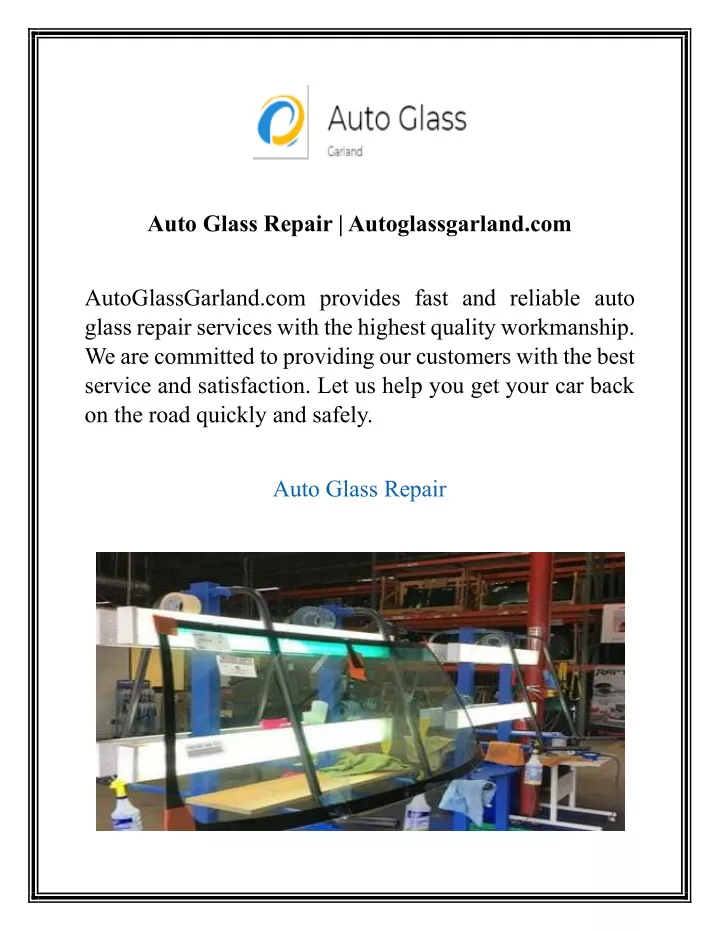 auto glass repair autoglassgarland com