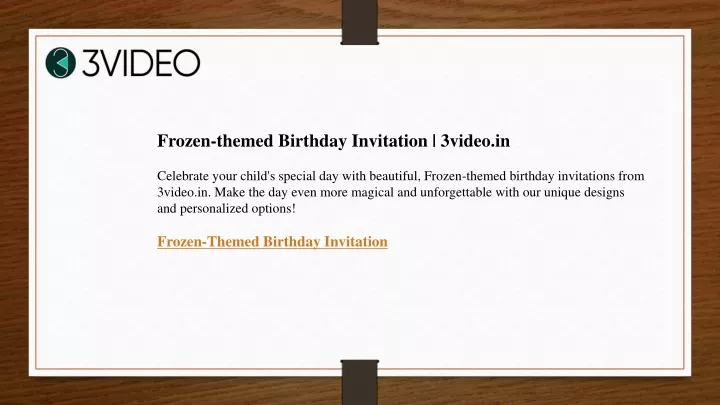 frozen themed birthday invitation 3video