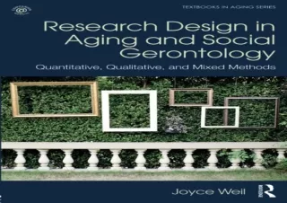 EPUB READ Research Design in Aging and Social Gerontology (Textbooks in Aging)