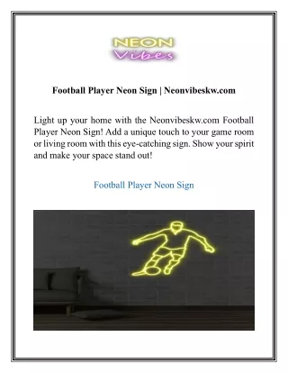 Football Player Neon Sign  Neonvibeskw