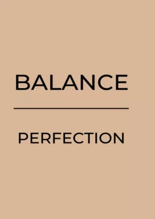 Full Pdf Balance over Perfection