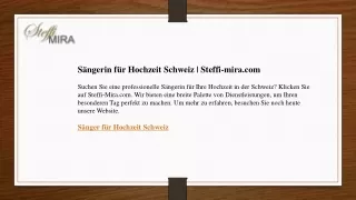 Sängerin für Hochzeit Schweiz  Steffi-mira.com
