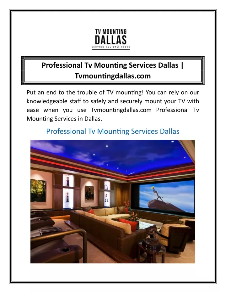 professional tv mounting services dallas