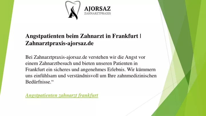 angstpatienten beim zahnarzt in frankfurt