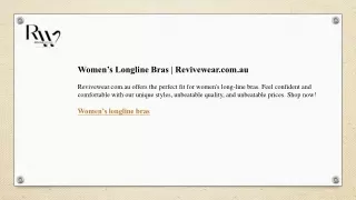 Women’s Longline Bras  Revivewear.com.au