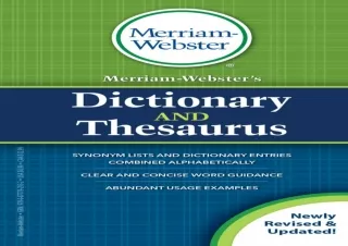 PDF Merriam-Webster's Dictionary and Thesaurus, Newest Edition, Mass-Market Pape