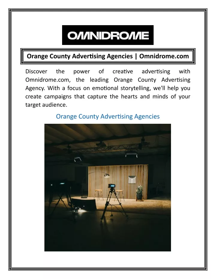 orange county advertising agencies omnidrome com