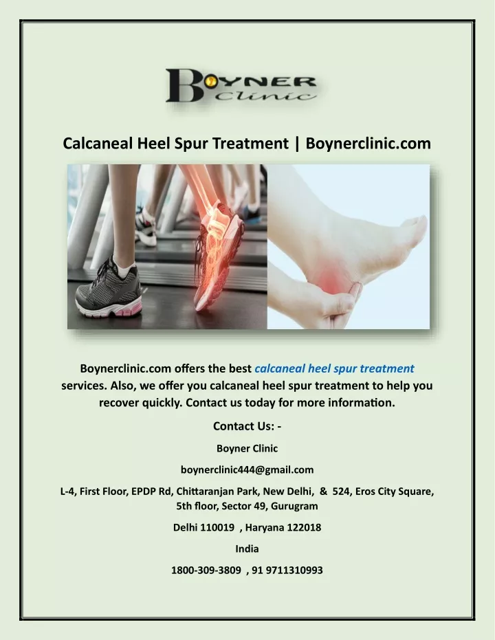 calcaneal heel spur treatment boynerclinic com