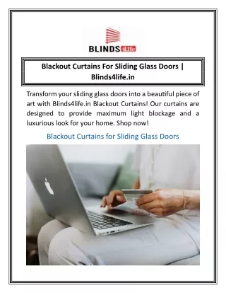 Blackout Curtains For Sliding Glass Doors  Blinds4life.in