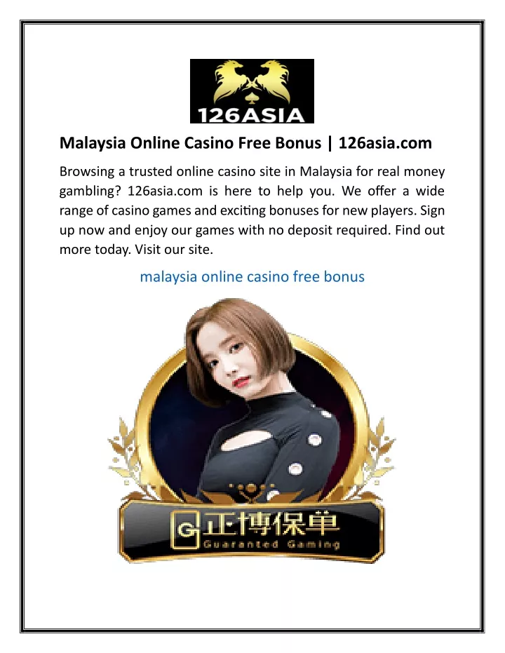 malaysia online casino free bonus 126asia com
