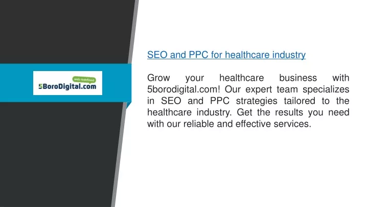 seo and ppc for healthcare industry grow your