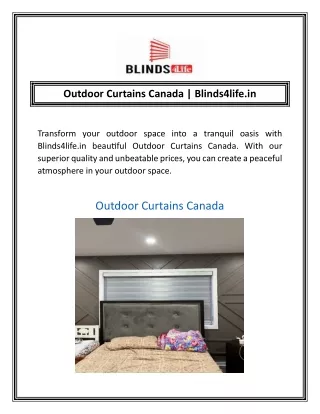 Outdoor Curtains Canada  Blinds4life.in