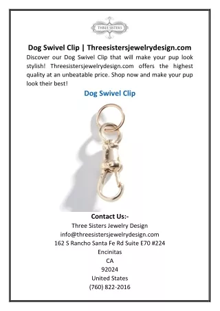 Dog Swivel Clip  Threesistersjewelrydesign.com