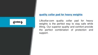 Quality Collar Pad For Heavy Weights | Liftcollar.com
