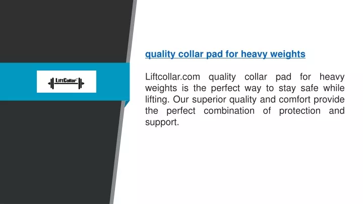 quality collar pad for heavy weights liftcollar