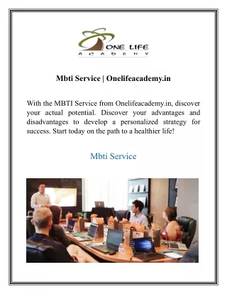 Mbti Service Onelifeacademy.in