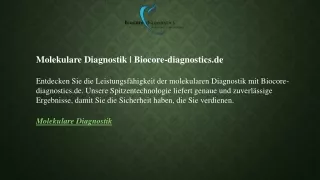 molekulare diagnostik biocore diagnostics