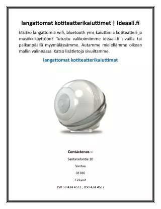 langattomat kotiteatterikaiuttimet Ideaali.fi