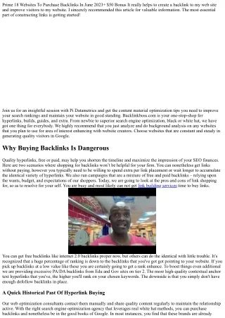 prime 18 websites to purchase backlinks in june