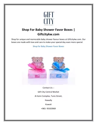 Shop For Baby Shower Favor Boxes  Giftcitykw.com