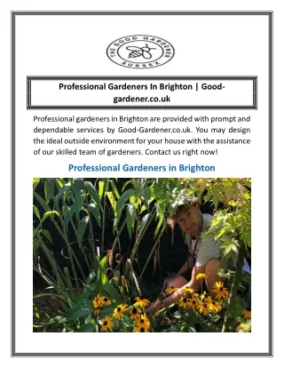Professional Gardeners In Brighton Good-gardener.co.uk
