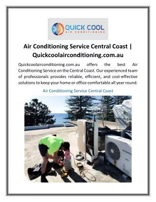 Air Conditioning Service Central Coast  Quickcoolairconditioning.com.au