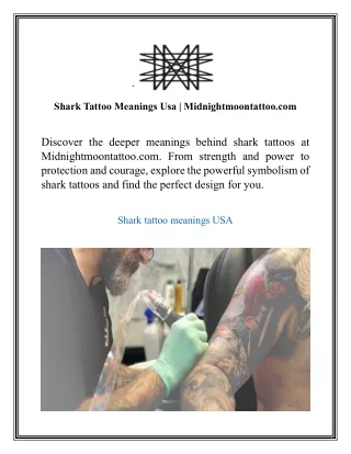Shark Tattoo Meanings Usa Midnightmoontattoo