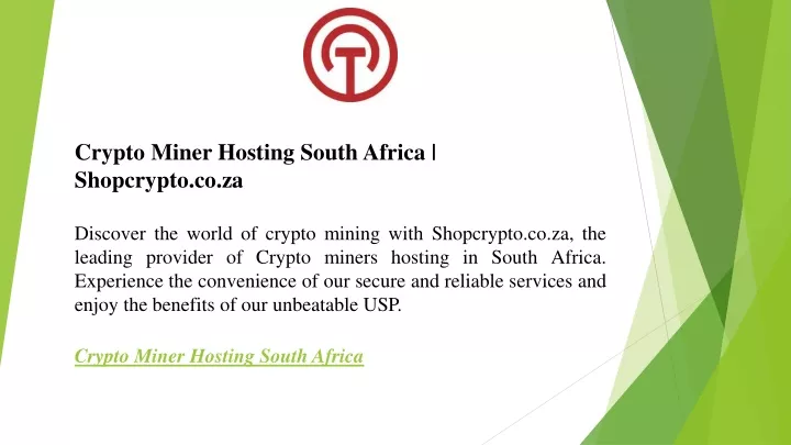 crypto miner hosting south africa shopcrypto